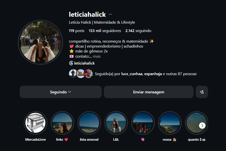 Perfil do Instagram